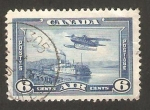 Sellos de America - Canad -  avión sobre la ribera mackenzie