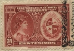 Stamps Uruguay -  100 años declaratoria independencia del Uruguay. Alegoría a la Libertad y Escudo Nacional Uruguayo. 