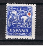 Sellos de Europa - Espa�a -  Edifil  996  Pro Tuberculosis  Cruz de Lorena en Carmín.