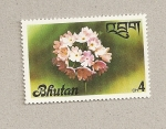 Sellos de Asia - Bhutn -  Flores