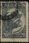 Stamps Argentina -  Riquezas Nacionales. Ganadería. Cabeza de vacuno-. 1939