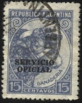 Stamps Argentina -  Riquezas Argentinas. Cabeza de vacuno. Sobreimpreso SERVICIO OFICIAL 