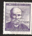 Sellos de America - Chile -  DON DIEGO BARROS ARANA - CINCUENTENARIO DE SU MUERTE