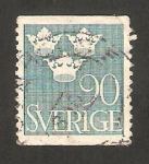 Stamps Sweden -  tres coronas