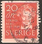 Stamps Sweden -  centº del nacimiento de strindberg, escritor y dramaturgo