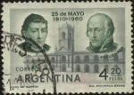 Sellos de America - Argentina -  150 años de la Revolución del 25 de Mayo de 1810. El Cabildo de Buenos Aires. Manuel Alberti y Migue