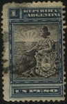 Stamps America - Argentina -  El sol naciente. La Libertad y el escudo Nacional Argentino. 1899 a 1903