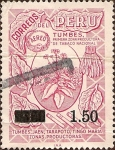 Stamps : America : Peru :  Tumbes, Primera Zona Productora de Tabaco Nacional.