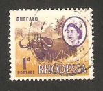 Stamps Zimbabwe -  rhodesia - elizabeth II y un búfalo 