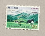 Stamps Japan -  Montañas y vacas