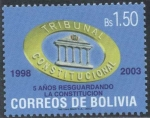 Sellos del Mundo : America : Bolivia : Quinto Aniversario del Tribunal Constitucional