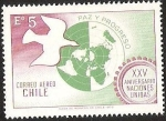 Stamps Chile -  25º ANIVERSARIO NACIONES UNIDAS - PALOMA Y MUNDO