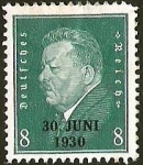 Stamps Germany -  DEUTSCHES REICH - FRIEDRICH EBERT - 30 JUNIO