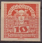 Stamps Austria -  Austria 1920 Scott P35 Sello * Mercurio Sin dentar 10h Osterreich Autriche 