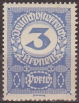 Sellos de Europa - Austria -  AUSTRIA 1920 Scott J87 Sello * Cifras Numeros 3k Osterreich Autriche 