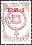 Stamps Chile -  NACIONALIZACION DEL COBRE - ESCUDO