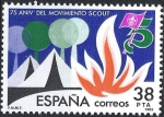 Sellos de Europa - Espaa -  2716  75º Anivers.º del movimiento Scout