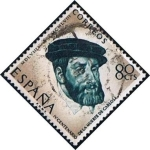 Stamps Spain -  1227  Retrato de Ticiano