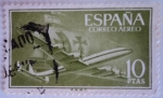 Stamps : Europe : Spain :  Superconstellation y la nao Santa María