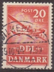 Sellos del Mundo : Europe : Denmark : Dinamarca 1942 Scott 289 Sello Avion Condor Aniversario Compañía Aerea Danesa Luhfartsselskab º Denm