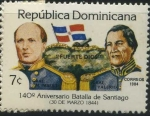 Stamps Dominican Republic -  Scott 912 - 140 Aniv. Batalla de Santiago