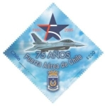 Stamps Chile -  Fuerza Aerea 75 años