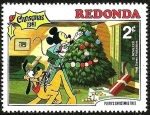 Sellos de America - Antigua y Barbuda -  Redonda (Iles des Antilles) 1981 Sello ** Walt Disney Navidad El Arbol de Navidad de Pluto 2c Mickey