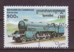 Stamps Cambodia -  serie- Locomotoras 