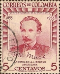 Stamps : America : Colombia :  José Martí, Apóstol de la Libertad Americana.