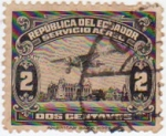 Stamps Ecuador -  Avión sobre el río Guayas