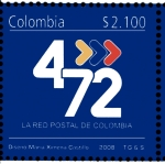 Sellos de America - Colombia -  PRIMER DÍA DE SERVICIO PARA LA EMISIÓN POSTAL “4–72 LA RED POSTAL DE COLOMBIA”