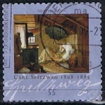 Stamps Germany -  Scott  2473  Pintor Carl Spitzweg 1808-85 (4)