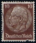 Stamps Germany -  Scott  405 Pres. Von Hindenburg