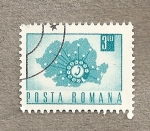 Stamps Romania -  Mapa de teléfonos