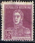 Sellos de America - Argentina -  Scott  323  General San Martin (2)