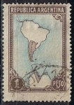 Stamps Argentina -  Scott  594  Mapa Mostrando la Antartidad (3)