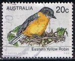 Stamps Australia -  Eastern Yellow Robin