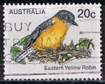 Stamps Australia -  Eastern Yellow Robin (3)