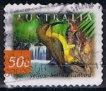 Stamps Australia -  Yelloza-Bellred sunbird