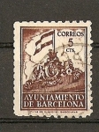 Stamps Spain -  Frontispicio del Ayuntamiento. - Barcelona.