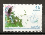 Stamps Spain -  Exploradores y navegantes. ALEJANDRO MALASPINA.