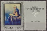 Stamps Poland -  Polonia 1968 Scott 1603 Sello ** Pinturas Pescador de Leon Wyczolkowski con viñeta Pologne Polska Po