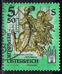 Stamps Austria -  Scott  1600  Death wooden estatua de Jose Stammel (2)