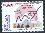 Stamps Bolivia -  Instituto Nacional de Estadistica 1936 - 2011. 75 Años al servicio del País