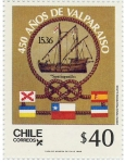 Sellos de America - Chile -  450 Años de Valparaiso