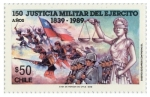 Sellos de America - Chile -  150 Años Justicia Militar del Ejercito 