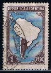 Stamps Argentina -  Scott  446  Mapa de Sudamerica