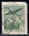 Stamps Argentina -  Scott  C54  Avion sobre volando los Alpes