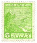 Stamps Chile -  LINEA AEREA NACIONAL - PAISAJES