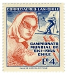 Sellos de America - Chile -  “CAMPEONATO MUNDIAL DE SKY - CHILE 1966”